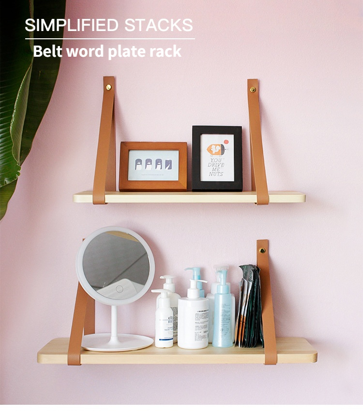 Nordic Wooden Wall Shelf Living Room Space Saving Storage Shelf - Image 3