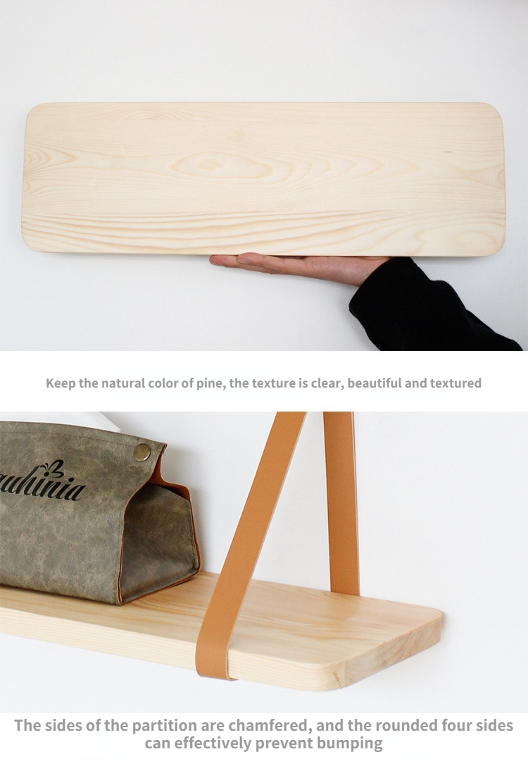 Nordic Wooden Wall Shelf Living Room Space Saving Storage Shelf - Image 6