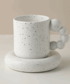 Creative Handmade Rotating Ball Handle Mug, White