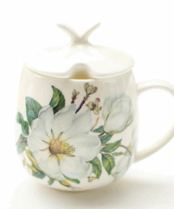 Bone China Coffee Cup, Flower Ceramic Mug