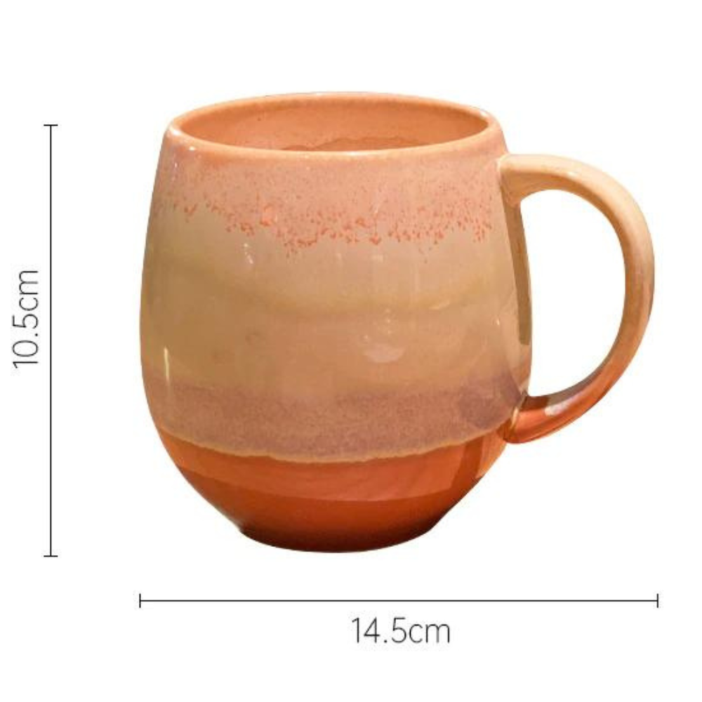 Pot Belly Mug Coffee Cup, Orange - Image 2