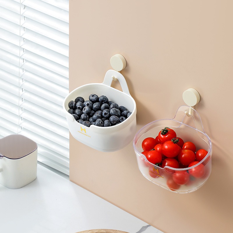 2PCS Kitchen Wall Mounted Storage Basket Kitchen Supplies Accessory - Image 2