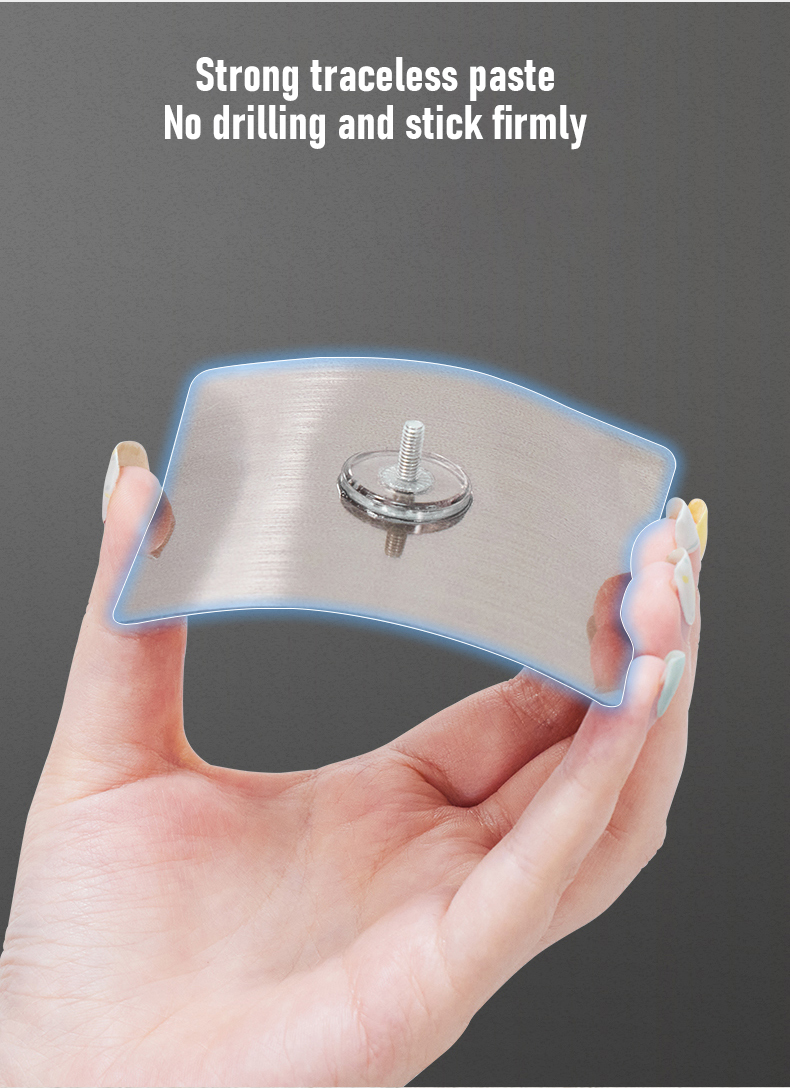 2PCS No-drill Wall Mount Aluminum Alloy Shower Silver Shelves - Image 4