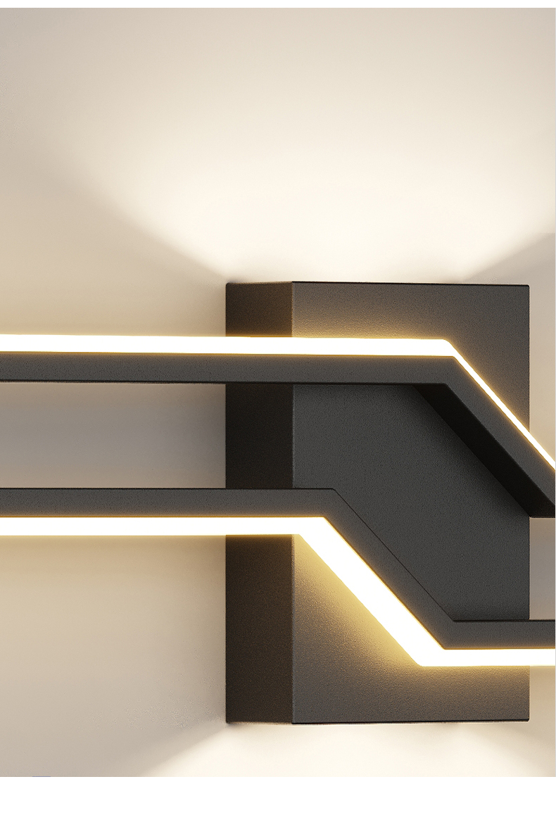 Art Long Gold Black White New Modern LED Wall Lights - Image 4