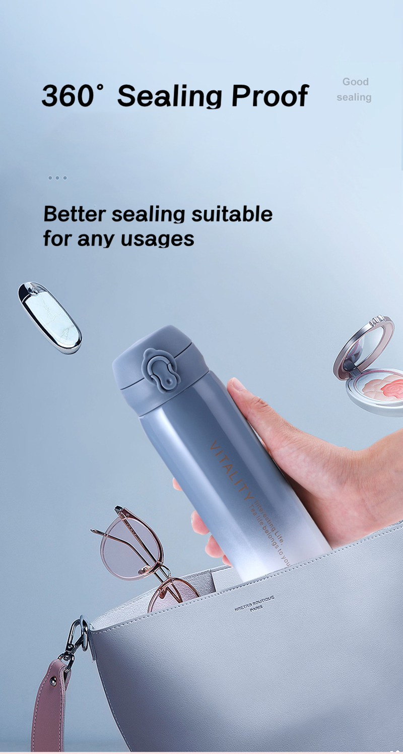 Korean Gradient Color Portable Stainless Steel Insulation Tumbler - Image 5