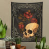 Skull Floral Tapestry  Aesthetics Gothic Wall Decor