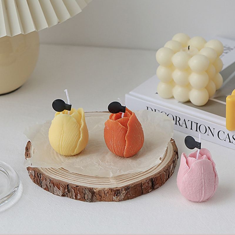 3PCS Cute Tulip Aroma Candle Decoration - Image 2
