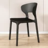 Unique Comfortable Dining Plastic Chairs Black