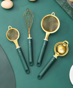 Alternative view of Stainless Steel Egg Whisk With Silicone Handle, 4pcs