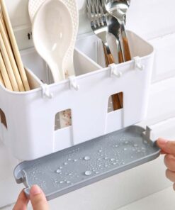 Alternative view of Wall Mounted Cutlery Drainer Rack with Drip Tray