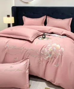 Brushed Embroidery Solid Color Quilt Cover Sheet 200x230cm