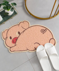 Welcome Pig Doormat Mat Entrance Rug Hallway Rectangle