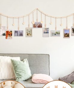 Alternative view of Wooden Beads Photo Display Garland Wall Hanging