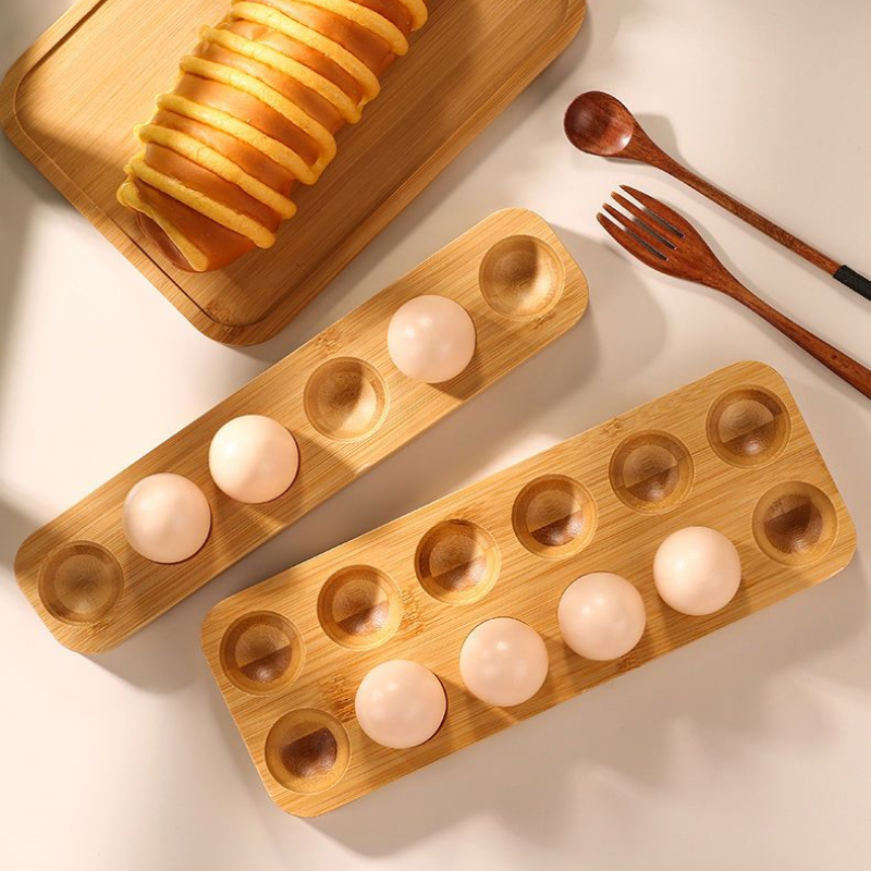 Wooden Egg Storage Box Shatterproof Protection Log Eggs Tray - Image 5