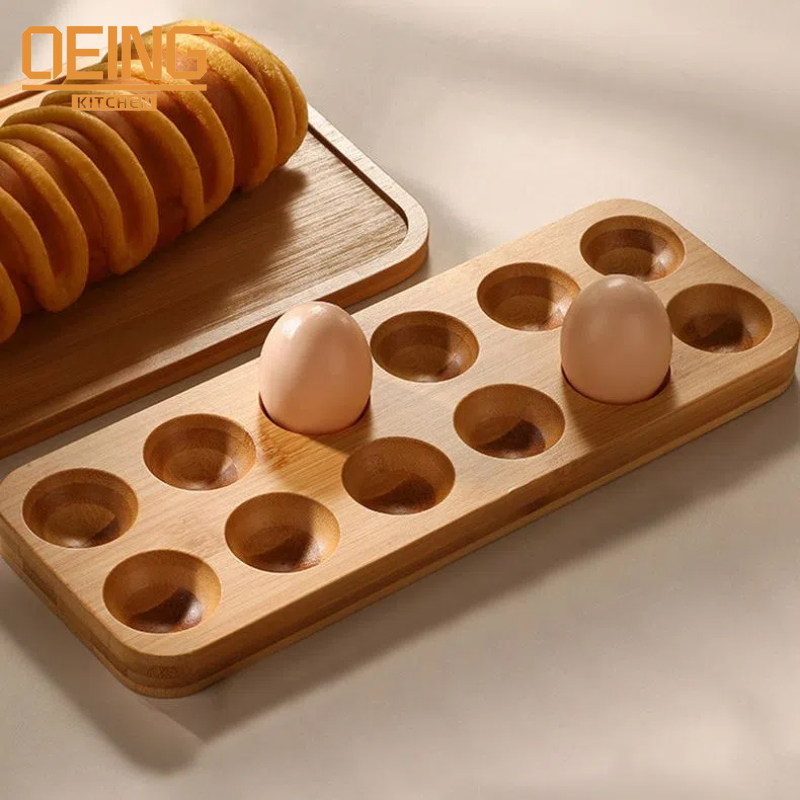 Wooden Egg Storage Box Shatterproof Protection Log Eggs Tray