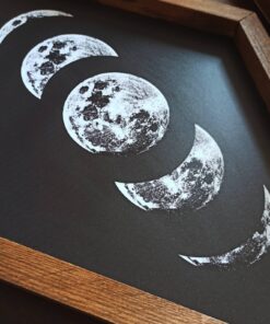 Alternative view of Moon Phases Wall Decor in Wooden Frame – Unique Wall Art