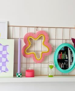 Alternative view of Macrame Flower Wall Hanging, Pink And Yellow Wall Art