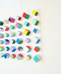 Wood Wall Art, Wall Hanging. Colorful Home Decor