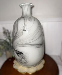 Alternative view of Vintage vase Black and White art glass Vase Maximalist