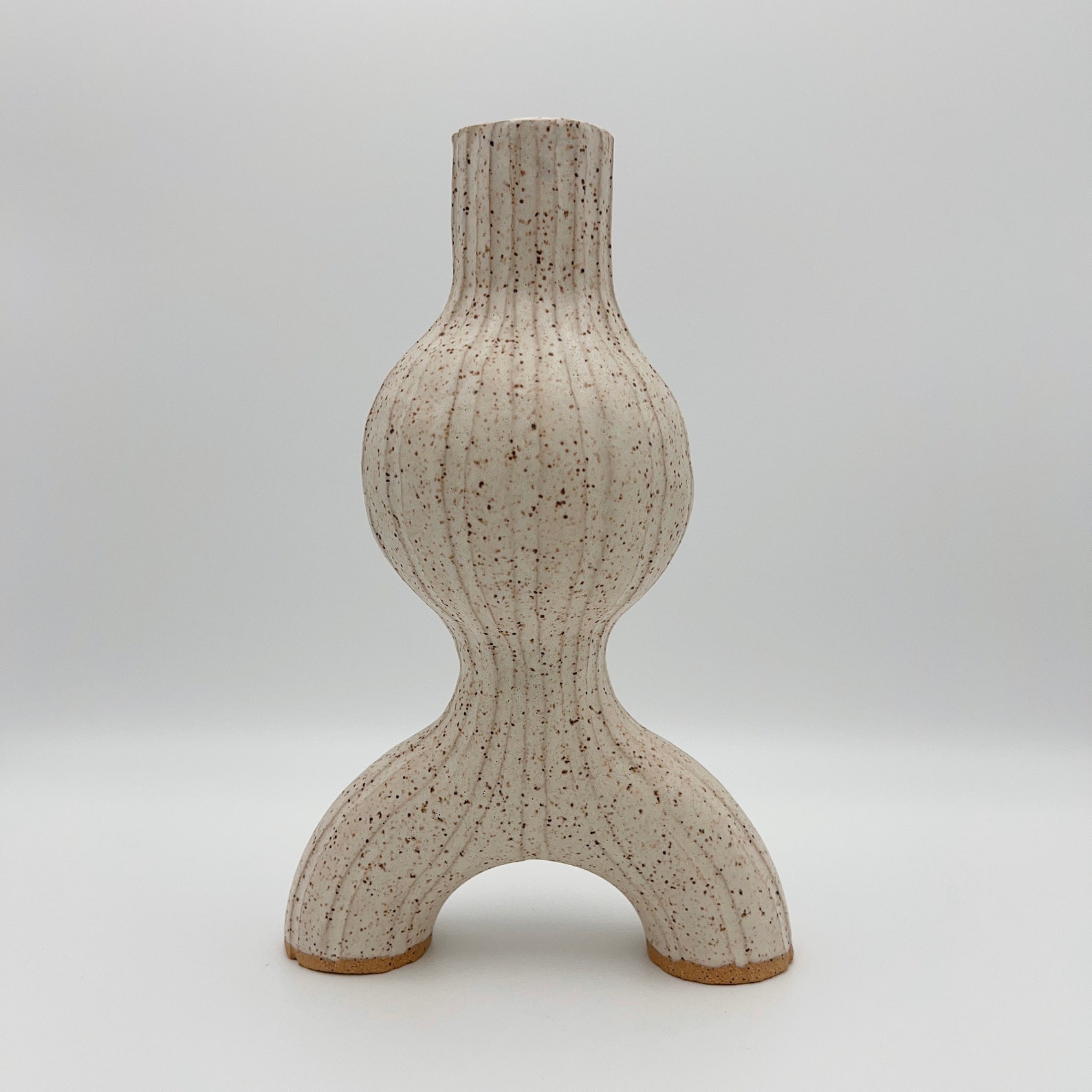 Ceramic Speckled Dried Flower Vase | Modern - Image 3