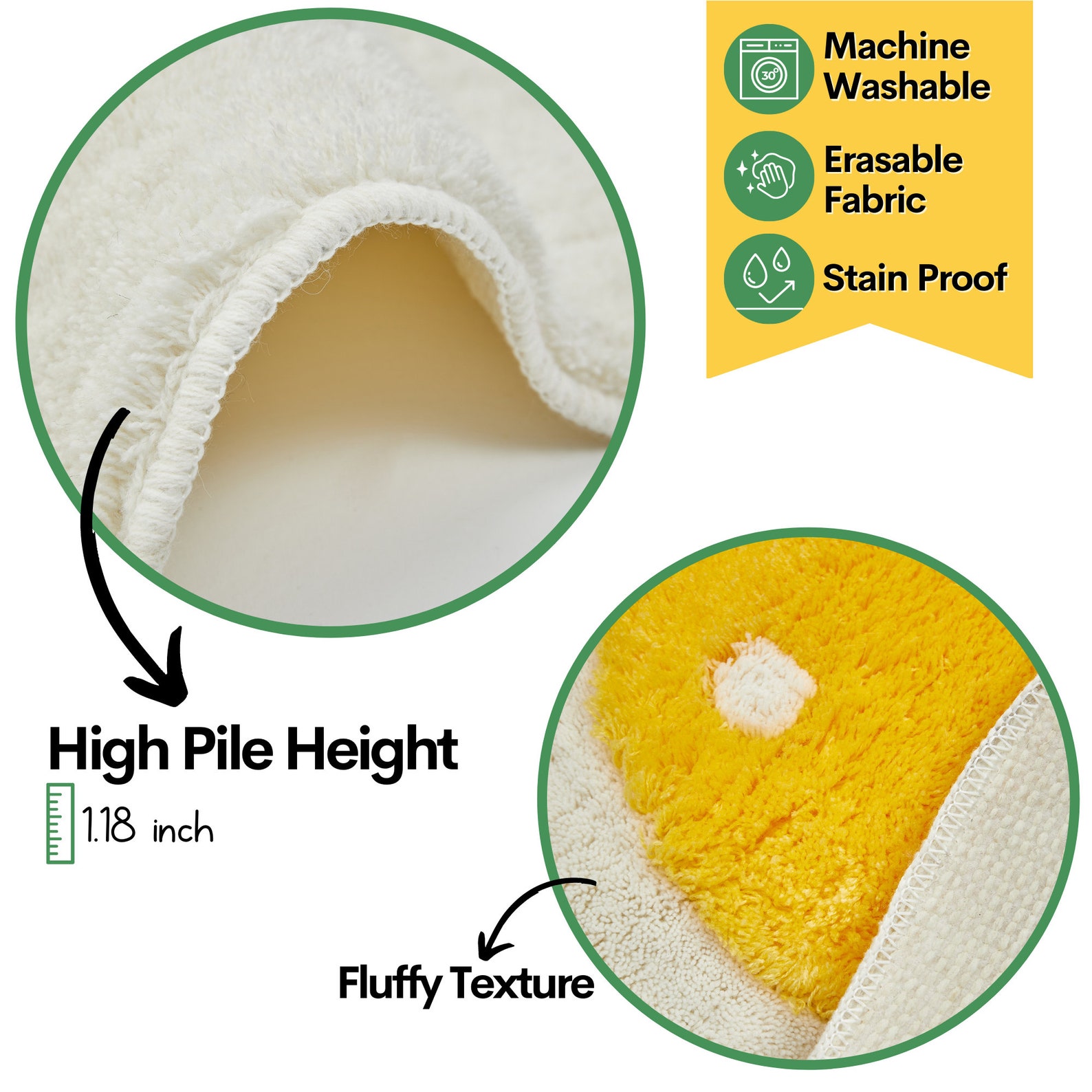 Hand Tufted Egg Rug Fluffy Rug for Bedroom Handmade Tufted Rug Unique Area Rugs for Living Room Modern Washable Rug Nursery Soft Carpet - Image 4