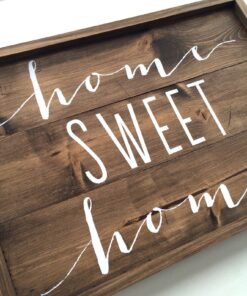 Alternative view of Home Sweet Home Sign, Rustic Wood Sign, Wood Decor