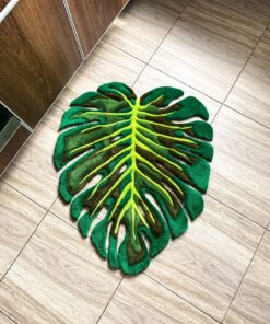 Alternative view of Green Monstera Leaf Rug Hand-Tufted Home Decor