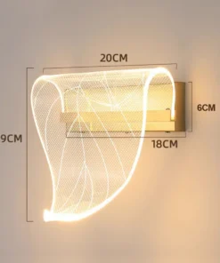 Alternative view of Tricolor Led Wall Lamp Sconces For Bedroom Gold Sconce Light Decorative For Living Room Home Interior Leaf Metal Scones Lighting