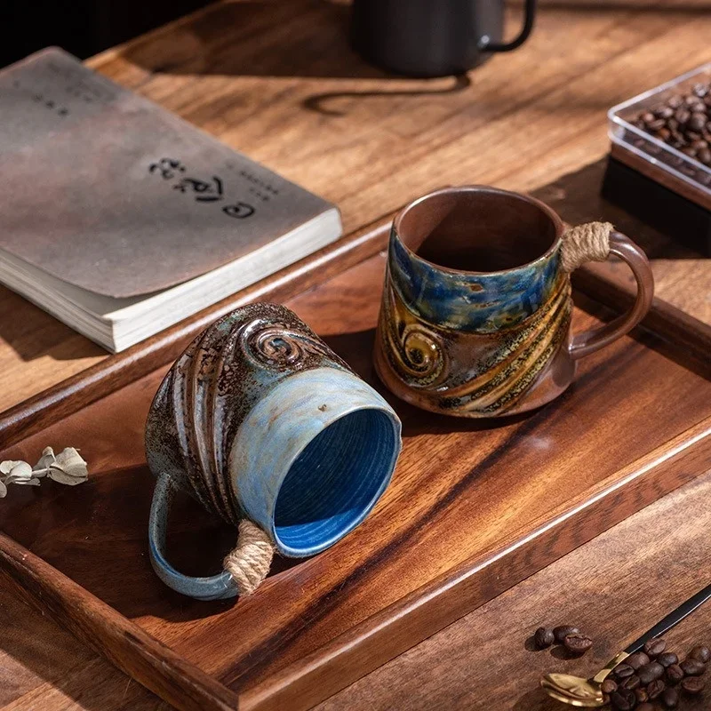320ML Ceramic Mug Creative Spiral Hemp Rope Vintage Office Afternoon Tea Coffee Mug Living Room Decoration Household Cup Gift - Image 5