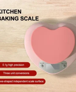 Alternative view of Multi-Function Kitchen Baking Scale Pink Heart-shaped Portable High-Precision Digital Scale 5kg/1g 2kg/0.1g LCD Electronic Scale