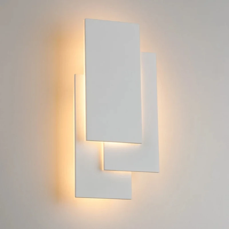 Modern 18W aluminum LED wall lamp living room candlestick lighting staircase square lamp bedroom bedside hotel wall lamp