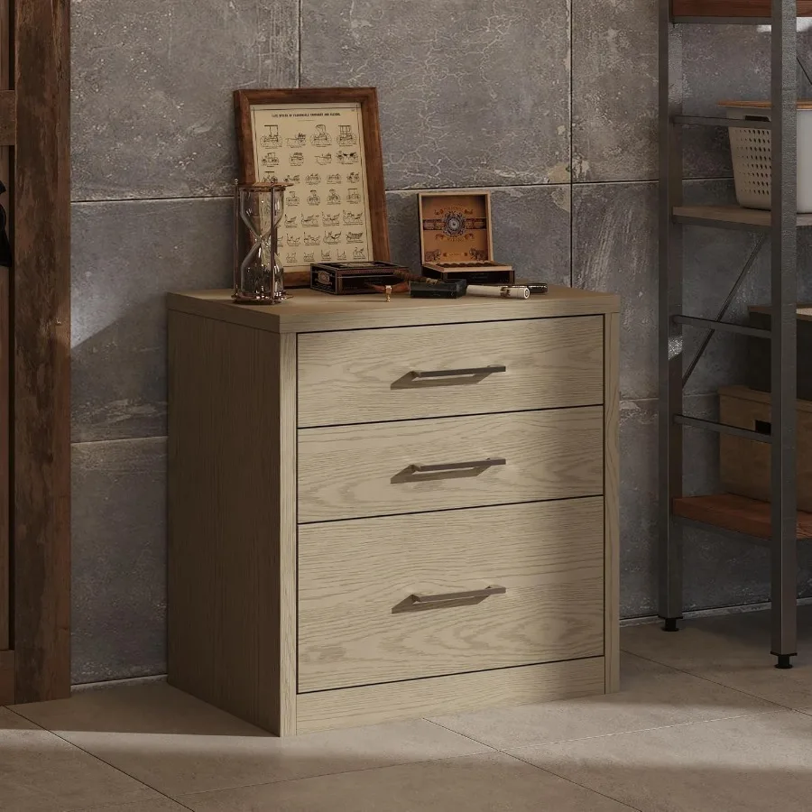 5Drawer Nightstand with 2 Gun Drawers Versatile Sofa Bed Side Table End Table with Wood Grain Finish Modern Night Stand for Bed - Image 2