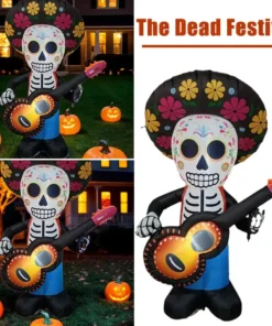 Alternative view of Halloween Decorations Day of the Dead Inflatable Skeleton Inflatables Outdoor Decoration for Party Home Yard 180cm N6C2