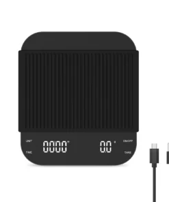 Digital Coffee Scales with Timer 3Kg/0.1g Espresso Scale Rechargeable Precision Kitchen Scale for Coffee Brewing, Baking