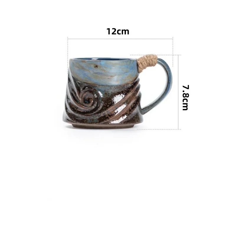 320ML Ceramic Mug Creative Spiral Hemp Rope Vintage Office Afternoon Tea Coffee Mug Living Room Decoration Household Cup Gift - Image 6