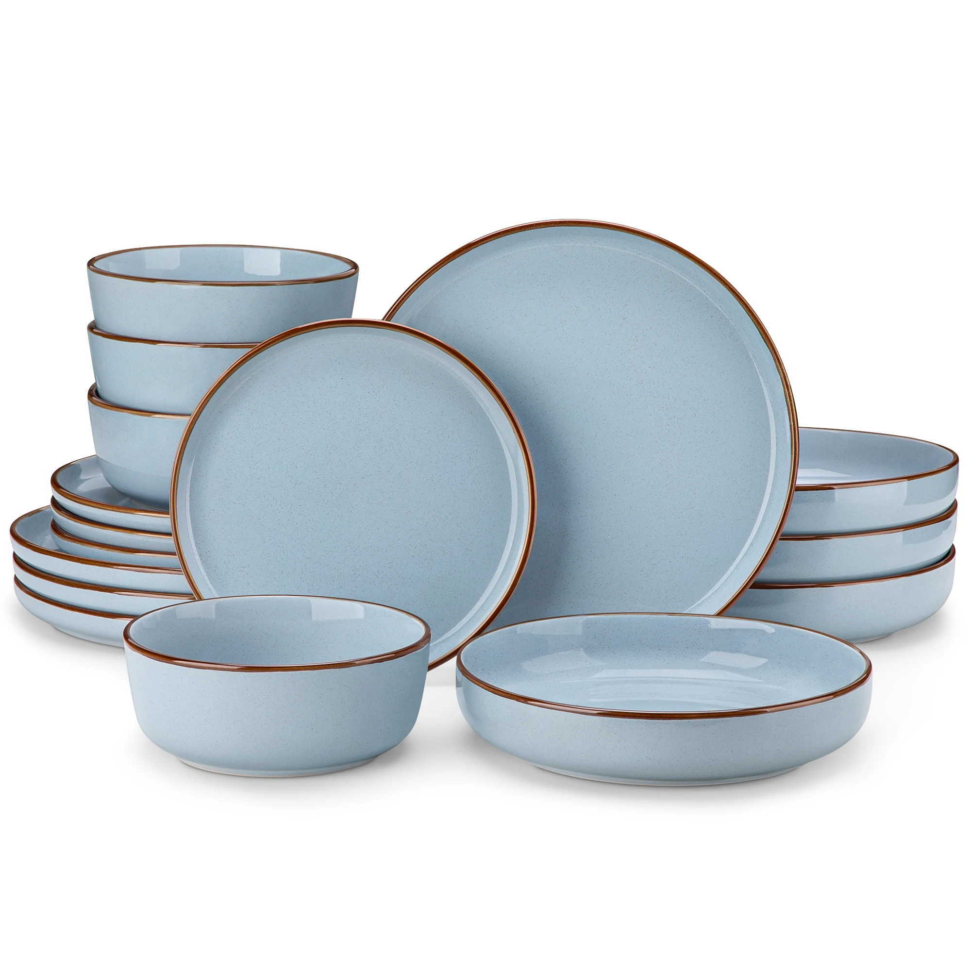 16/32 Piece Ceramic Dinnerware Set Oven Safe Stoneware Set with 4 PCS Dinner Plate/Dessert Plate/Soup/ Bowl