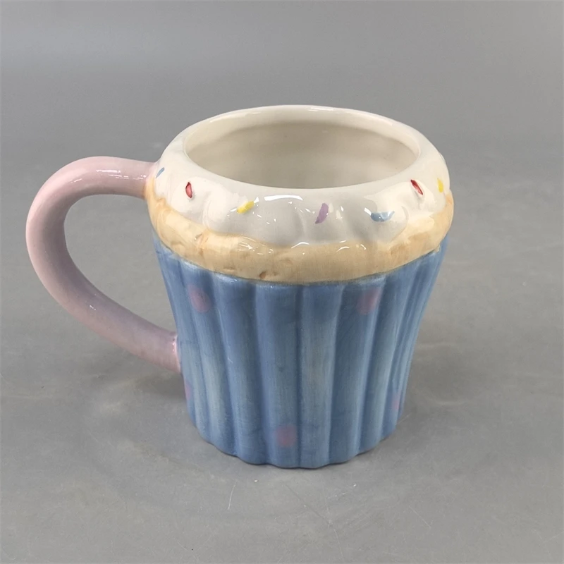 Ice Cream Muffin Cake Shaped Ceramic Mug Cute Novelty Coffee Cup For Women Party Centerpiece Table Decor Birthday Gift Home - Image 4