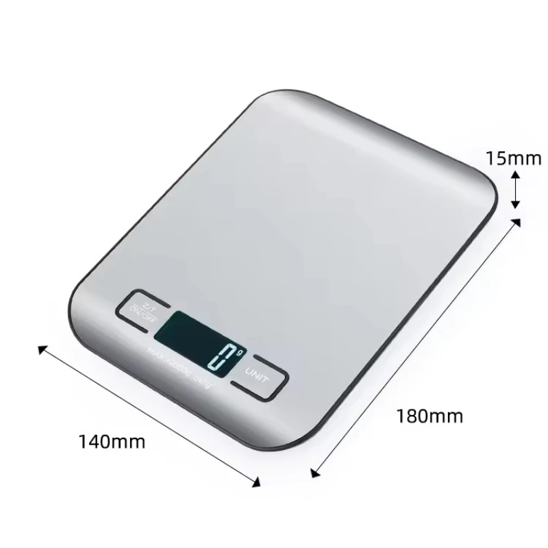 Digital Kitchen Scale LED Display 5kg/1g Stainless Steel Panel Electronic Scales Home Jewelry Food Snacks Weighing Baking Tools - Image 5